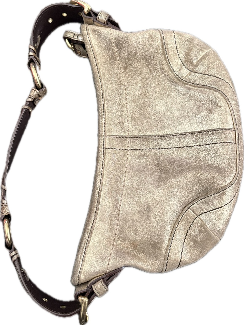 Coach Metallic Gold Leather Hobo Shoulder Bag
